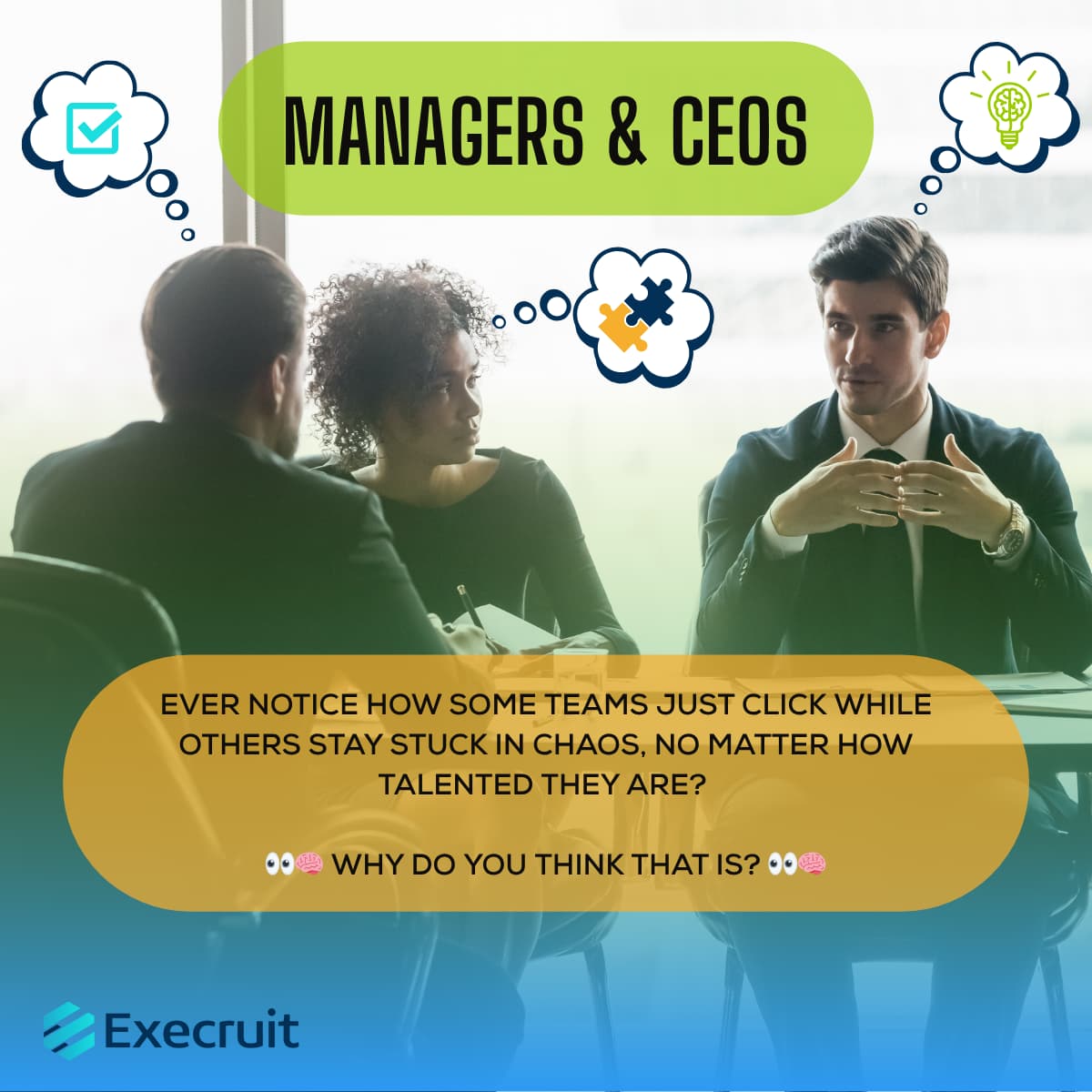 Managers & CEOs ever notice how some teams just click while others stay stuck in chaos, no matter how talented they are? Why do you think that is?